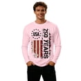 thumbnail image 4 of Usa 250Th Anniversary Shirt Sporty Long Sleeve T Shirt Athletic Crew Neck 250Th Anniversary Graphic Tees Men Pink XXXXXL, 4 of 4