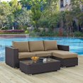 thumbnail image 3 of Modway Convene 3 Piece Outdoor Patio Sofa Set in Espresso Mocha, 3 of 8