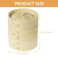 thumbnail image 3 of 1 Set Of Bamboo Steamer 3-Tier Meat Steamer Chinese Dim Sum Steamer Bamboo Food Steamers Seafood Kitchen Steamer Mini Basket Steamer For Home Kitchen, 3 of 9
