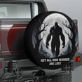 thumbnail image 2 of Lotusprinthandmade Bigfoot in Forest Spare Tire Cover Without Backup Camera Hole 6 Sizes (27 in.), funny bigfoot wheel protector, novelty bigfoot tire cover, 2 of 7