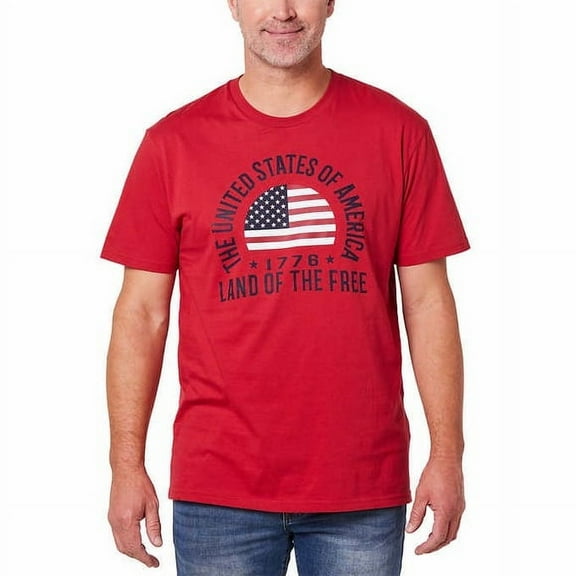 General Standard Menâ€™s Patriotic T-Shirt (Red, Small)