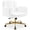 White, variant on COOLHUT Criss Cross Office Chair, PU Leather Vanity Chair with Armrests and Wheels, Comfy Adjustable Swivel Ergonomic Criss Cross Chair for Home Office Bedroom Makeup, Dark Gray