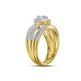 thumbnail image 4 of 14kt Yellow Gold Baguette Diamond Bridal Wedding Ring Band Set 1 Cttw, 4 of 4