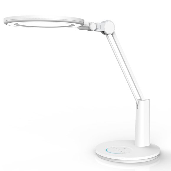 18.7" Professional 216 LED beads Eye-caring desk lamp, Natural Full Spectrum LED, Touch Control, 5 Lighting Modes with Stepless sliding dimmer, high CRI, timer, Auto-control brightness Sensor