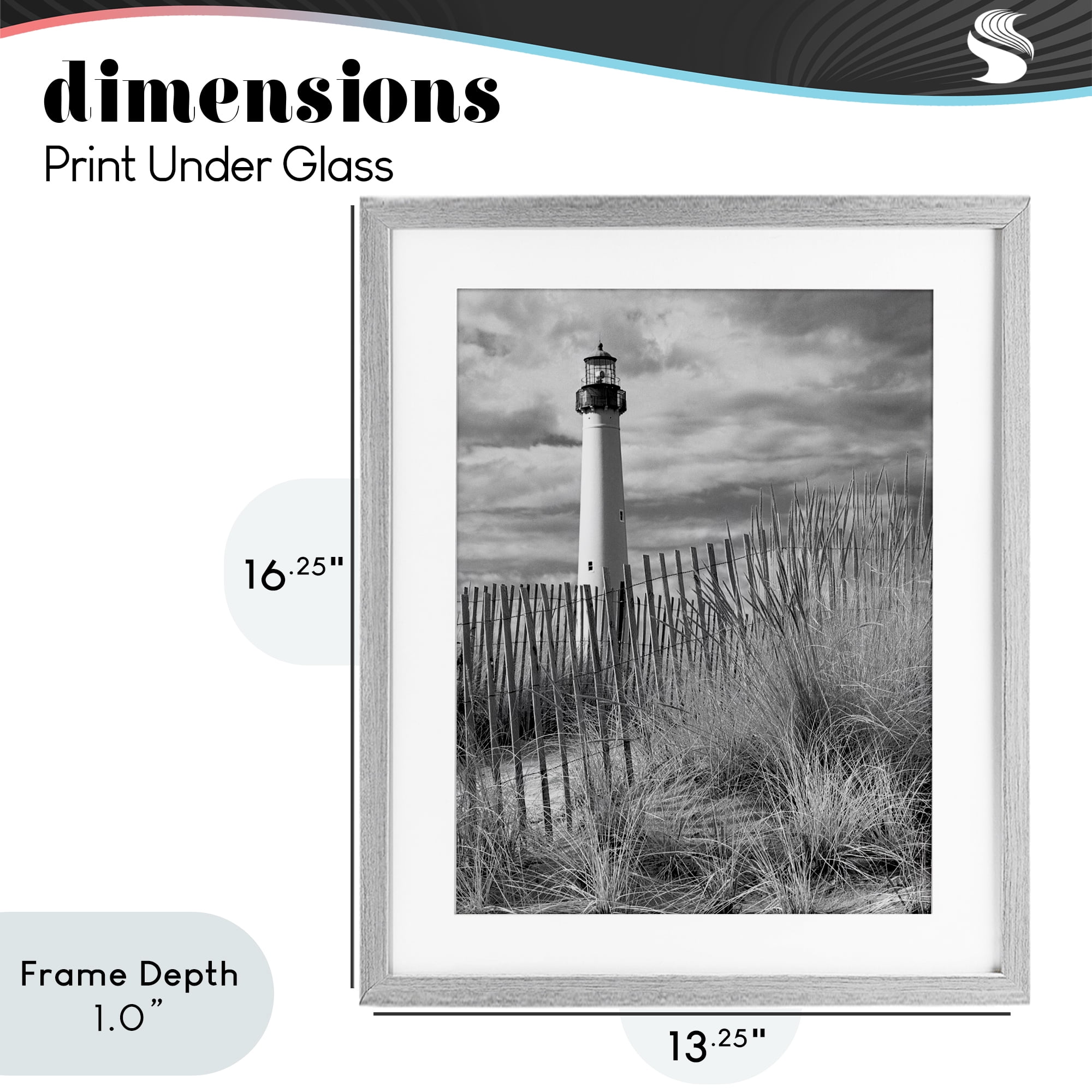 Stupell Industries Cape May Lighthouse View Gray Framed Print Under Glass, design by MJ Photography