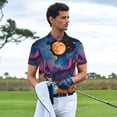 thumbnail image 2 of Kdxio Fantasy Cosmic Landscape Print Men's Short Sleeve Polo Shirt,Midweight Men's Shirt-XX-Large, 2 of 5
