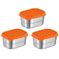 thumbnail image 1 of Recipientes de acero inoxidable para bocadillos para niños | Recipientes pequeños para alimentos a prueba de fugas y de fácil apertura con tapas de silicona, 1 of 8