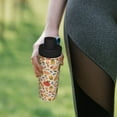thumbnail image 6 of Uemuo Fall Pumpkin 18OZ Insulated Kettle, Sports Water Bottle, Stainless Steel Kettle, Vacuum Insulated Flask, Flip Lid Travel Mug, 6 of 7