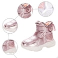thumbnail image 7 of Kids Platform Snow Boots Thickened Insulated Warm Furry Lined Hook and Loop Winter Ankle Booties Fashion Thick Sole Nonslip Cold Weather Outdoor Short Boots 12 Little Kid Red, 7 of 7