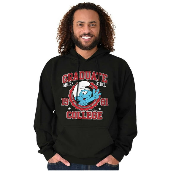 Retro Smurf School College Graduate Hoodie Sweatshirt Women Men Brisco Brands S