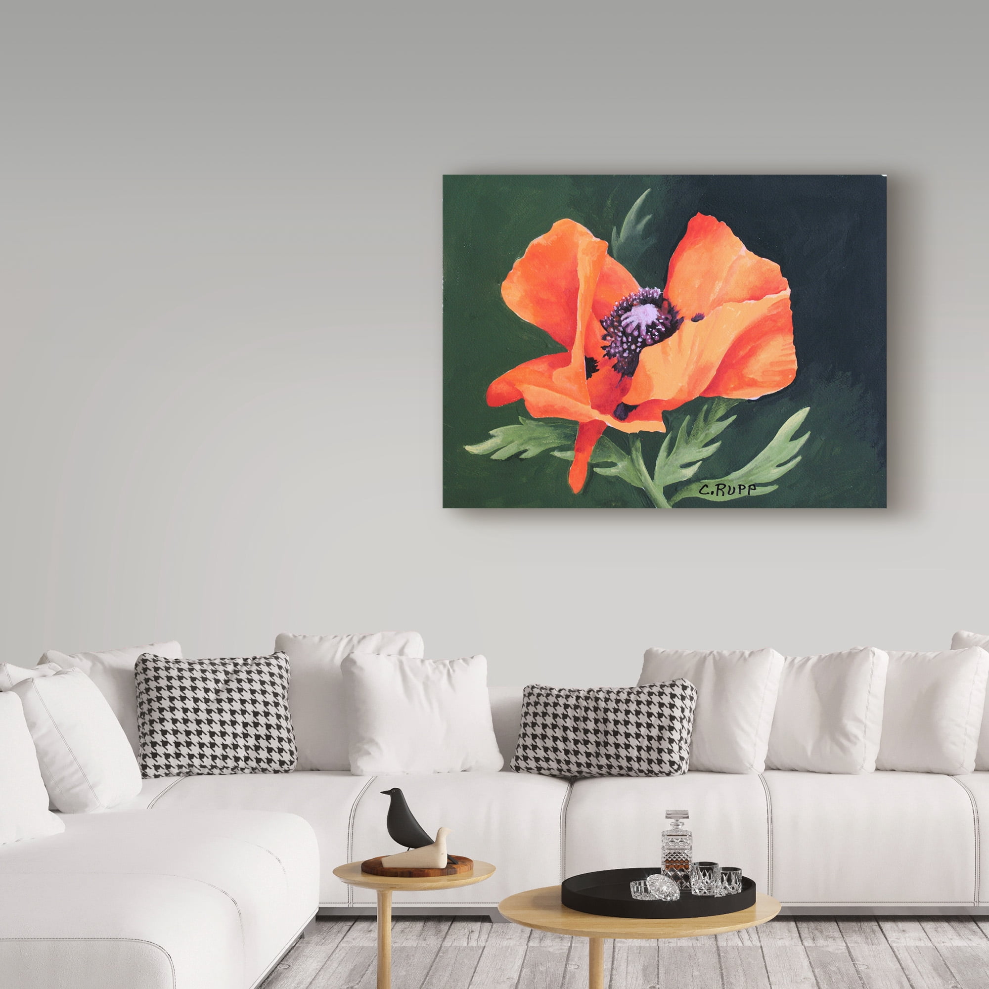 Trademark Fine Art 'Orange And Red Poppy III' Canvas Art by Carol J Rupp