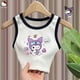thumbnail image 1 of Sanrioed Cartoon Kuromi Melody Clothes Girl Crop Top Print Tank Tops Y2K Children Short Slim Vest Harajuku Black Sleeveless Tees, 1 of 5