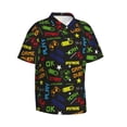 thumbnail image 2 of Daiia Pixel Game Hawaiian Shirt for Men Gentle Cotton Regular Short Sleeve Casual-Large, 2 of 9
