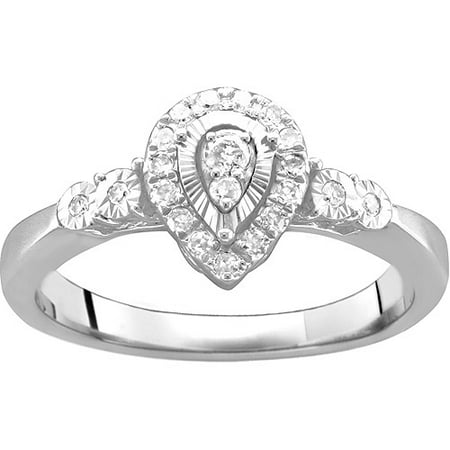 1/5 Carat T.W. Diamond Pear-Shaped Promise Ring in Sterling Silver