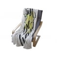 thumbnail image 4 of Be Happy Soft Flannel Fleece Throw Blanket, Just Be Happy Paintbrush Lettering on Yellow Blossoms Green Leaves, Cozy Plush for Indoor and Outdoor Use, 50" x 60", Black Yellow Pale Green, by Ambesonne, 4 of 6