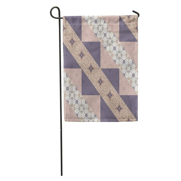 JSDART Damask Ceramic Colorful Patchwork Vintage Multicolor Pattern in Turkish Endless Garden Flag Decorative Flag House Banner 28x40 inch