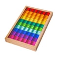 thumbnail image 2 of Juego de bloques de construcción de arcoíris, cubos apilables, suave, con estuche de madera, juego de apilamiento de bloques de construcción para, 2 of 9