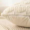thumbnail image 6 of Sm:)e Pumpkin Plush Faux Fur Jacquard Fall Throw Pillow Cover 18x18 Inch, Set of 2, Silky Soft Seasonal Cushion Case for Sofa Couch Beige, 6 of 7