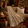 thumbnail image 3 of Aged gray brown wood plank print Flannel Blanket warm rustic cabin artwork Home Decor for couch bedroom den reading chair, Housewarming Gift for adults and hosts, 3 of 9