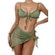 thumbnail image 4 of Txlixc Conjunto de traje de baño dividido para mujer, bikini con volantes+bragas con cordones+cobertores de malla Txlixc Moda, 4 of 8