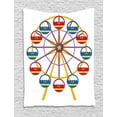 thumbnail image 1 of Ferris Wheel Tapestry, Childish Illustration of Star Centered Amusement Park Ride in Colorful Design, Wall Hanging for Bedroom Living Room Dorm Decor, 40W X 60L Inches, Multicolor, by Ambesonne, 1 of 2
