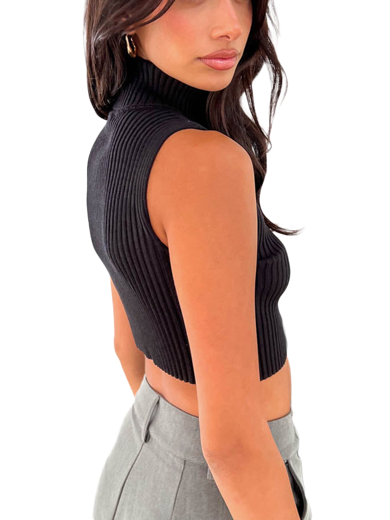 kohls sleeveless mock turtleneck