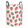 thumbnail image 2 of Xecao Strawberries Print Laundry Hamper Basket,designed for Blanket Storage and Nursery Clothes in the Bedroom, 2 of 8
