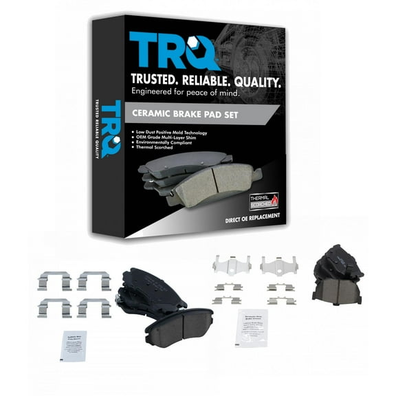 TRQ Front & Rear Ceramic Disc Brake Pad Kit for 03-08 Hyundai Tiburon New BFA20152