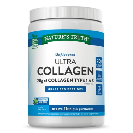 Ultra Collagen Powder | 11oz (312g) | 20g of Collagen Type 1 & 3 | Unflavored | Non-GMO and Gluten Free Supplement | By Nature's Truth