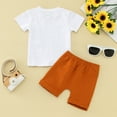 thumbnail image 4 of Otqutp Birthday Clothes Set for Toddler Toddler Boys Short Sleeve Letter Printed T Shirt Tops Shorts Sports Outfits Tracksuit 0 to 24 Months, 4 of 6