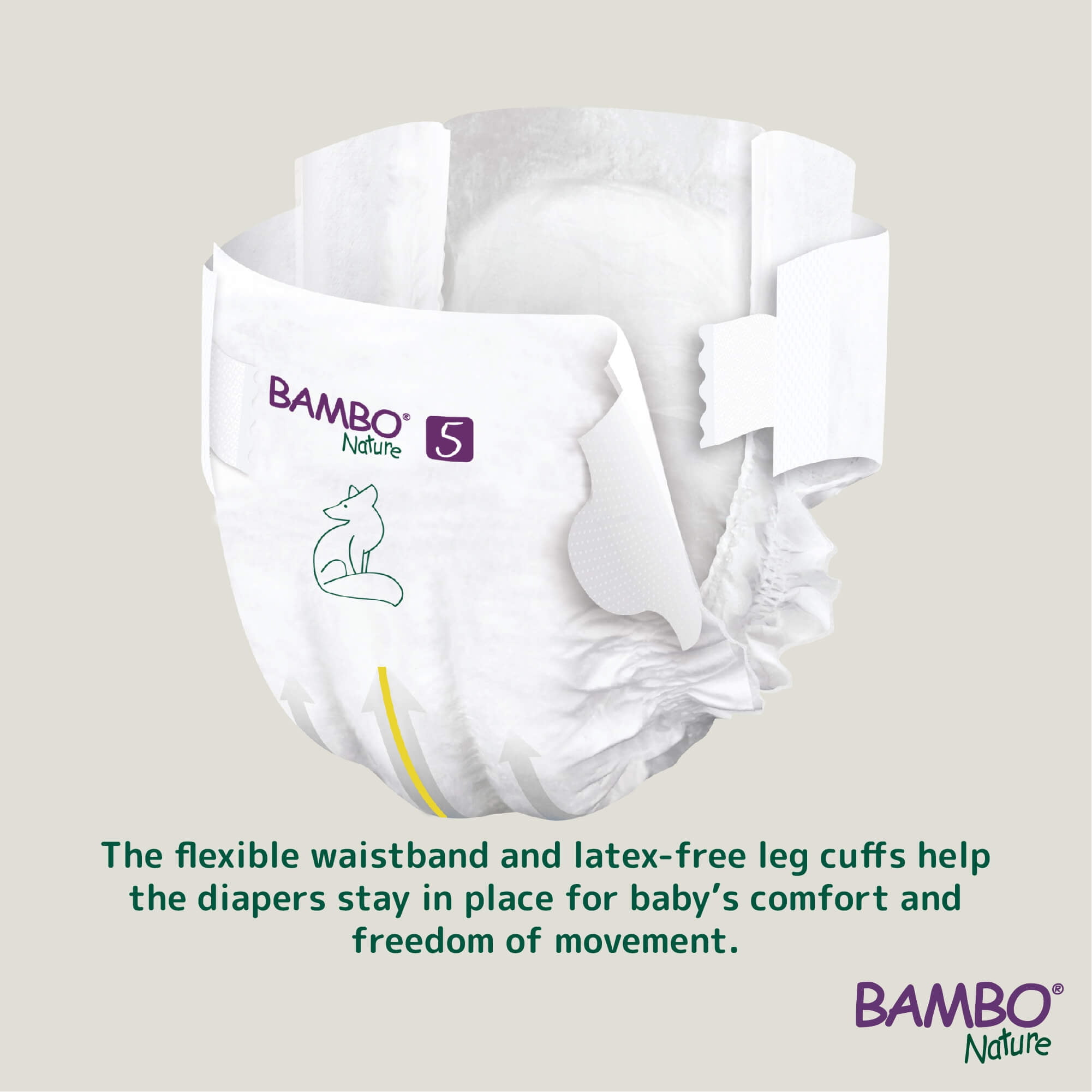 Bambo Nature Hypoallergenic Baby Diapers, Skin Friendly, and Super Absorbent - Size 5 (132 Count)
