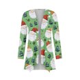 thumbnail image 5 of Women's Fashionable Loose-Fit Casual Cardigan with Christmas Print Mid-Length Coat for Holiday Outfits and Comfortable Wear,Mint Green,L, 5 of 6