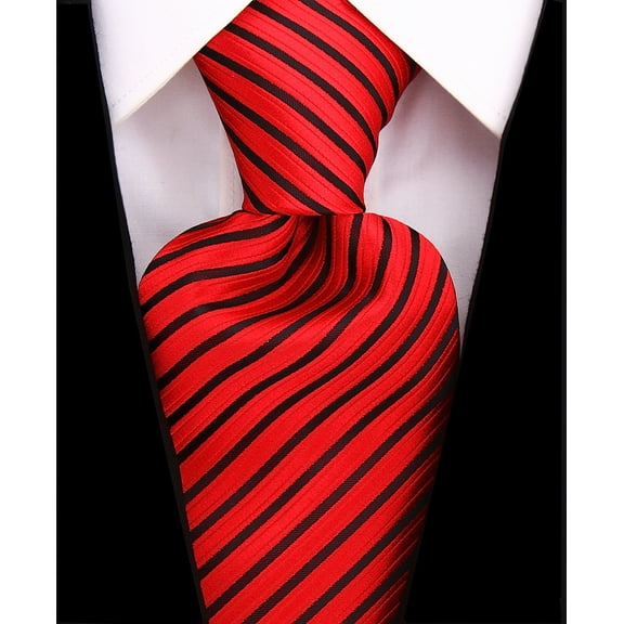 Scott Allan Men's Red Tie | Standard Size Necktie 3.3" at Tip | Dark Red Ties