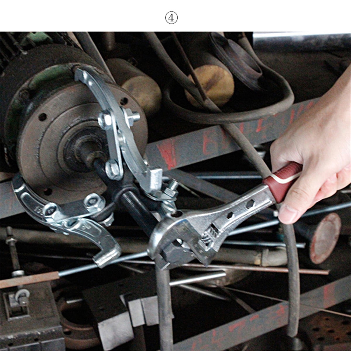 4 GEAR FLYWHEEL PULLEY REMOVAL 3JAW HOOK PULLER IN OUTSIDE REVERSIBLE