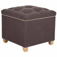 thumbnail image 4 of SAFAVIEH Joanie Rustic Glam Tufted Storage Ottoman, Charcoal/Taupe, 4 of 4