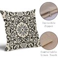 thumbnail image 4 of Black Grey Boho Pillow Covers 20 x 20 Inch Bohemian Ethnic Carpet Style Vintage Flower Print Decorative Throw Pillows Outdoor Linen Square Cushion Case Farmhouse Decor for Sofa Bed Set of 2, 4 of 6