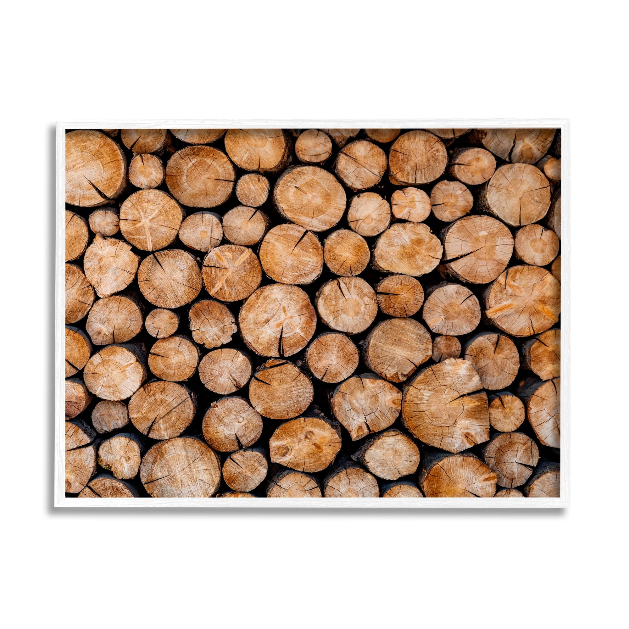 Stupell Industries Tree Logs Lumber Aerial View Modern Photography Photograph White Framed Art Print Wall Art, Design by Jeff Poe Photography