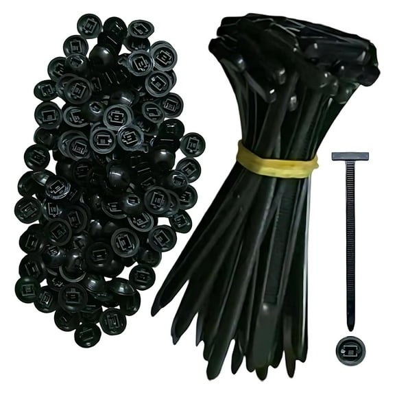 Sylvtty 200 Pcs Nylon Universal Cable Tie Buckle Heavy Duty Self-Locking Zip Ties Holder with Pin And Button Multi-Purpose Cable Tie Tool for Car Daily Repair