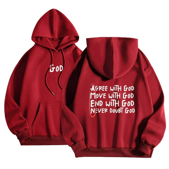 WENWU Women's Sweatshirts Hoodies Long Sleeve Women's Hoodies Pullover Cozy Sweatshirts for Women Red Hoodie Womens Fall Outfits 2025 Women Fashion