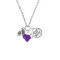 thumbnail image 2 of Delight Jewelry Silvertone Small Trojan - Mascot - Purple Heart Nurse Strong Zoe Necklace, 2 of 4