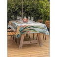 thumbnail image 4 of 52x70 Inch Outdoor Tablecloth with Umbrella Hole Zipper Rectangle Octopus Coastal Rectangular Tablecloths Outside Waterproof Summer Nautical Starfish Coral Beige Patio Table Cover for Picnic Party, 4 of 8