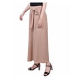 thumbnail image 3 of NY COLLECTION Womens Beige Unlined Elastic Waist Pull On Tie Waist Maxi A-Line Skirt Petites PS, 3 of 3