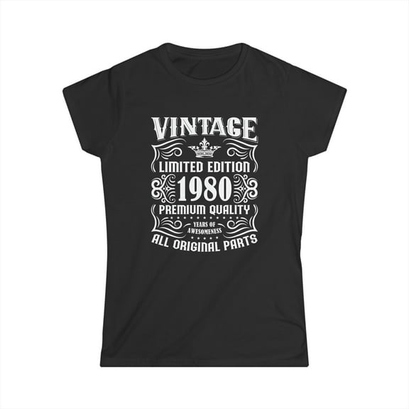 Vintage 1980 TShirt Women Limited Edition BDay 1980 Birthday Shirts for Women