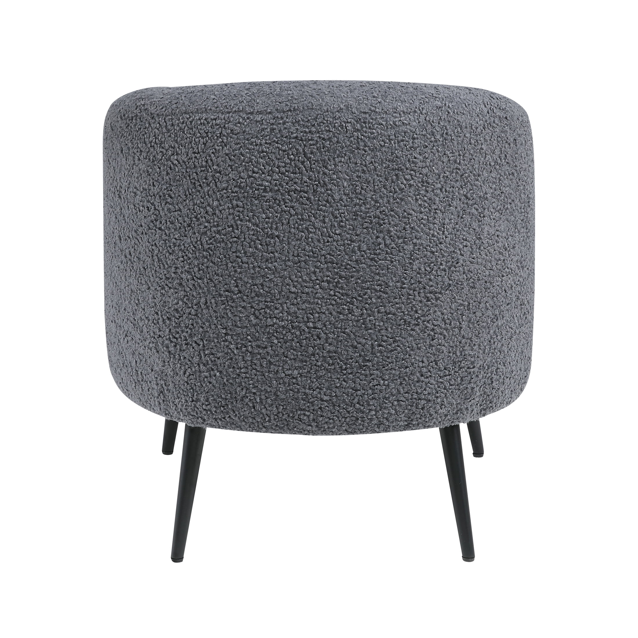 OakvillePark Crestlark Boucle Curved Back Accent Chair with Metal Legs, Dark Gray