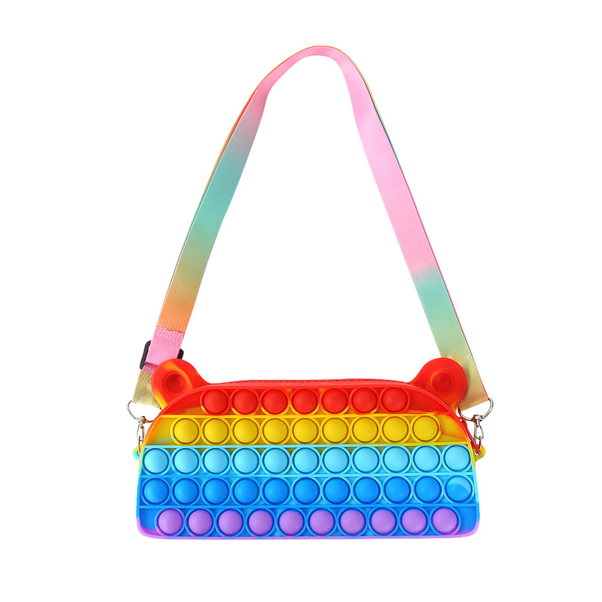 Popit Bubble Fidget Toys Backpack Sensory Shoulder Bag Coin Purse Wallet Girls 
