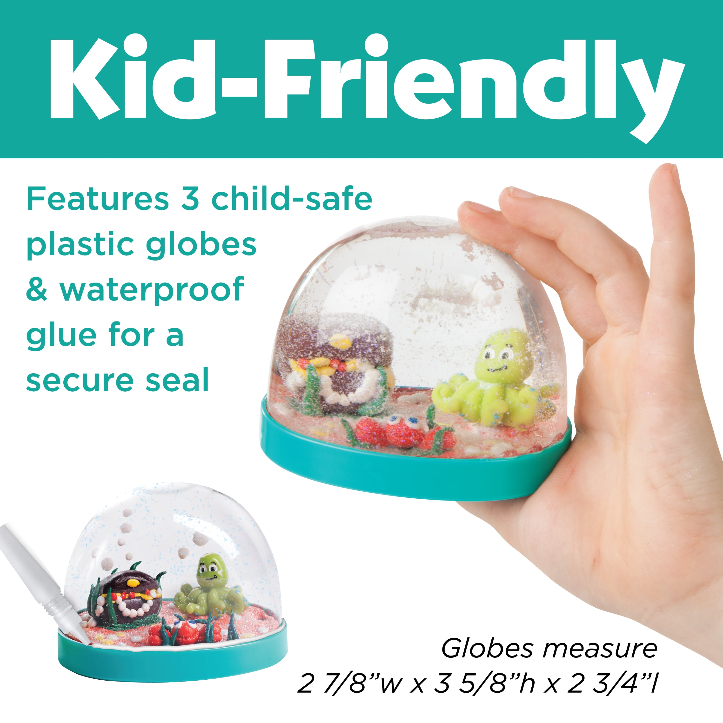 Creativity for Kids Make Your Own Water Globes Under the Sea – Perfect for Beginners and Children, Sturdy Plastic Craft Kit