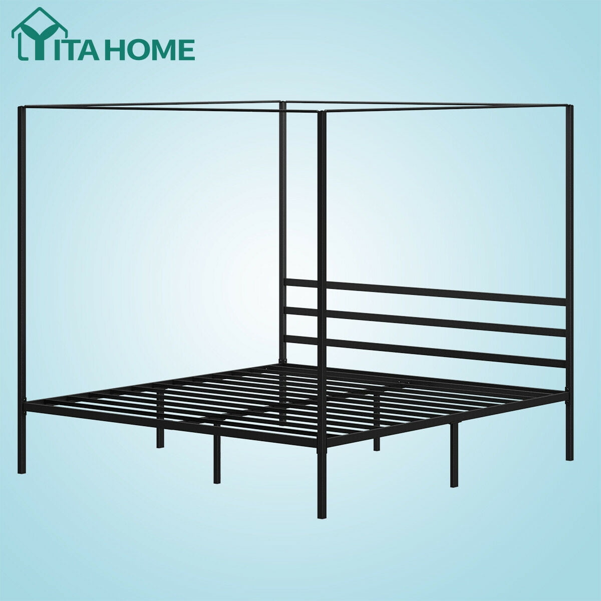 Yitahome Metal Canopy Bed Platform Four, King Size Metal Canopy Bed Frame
