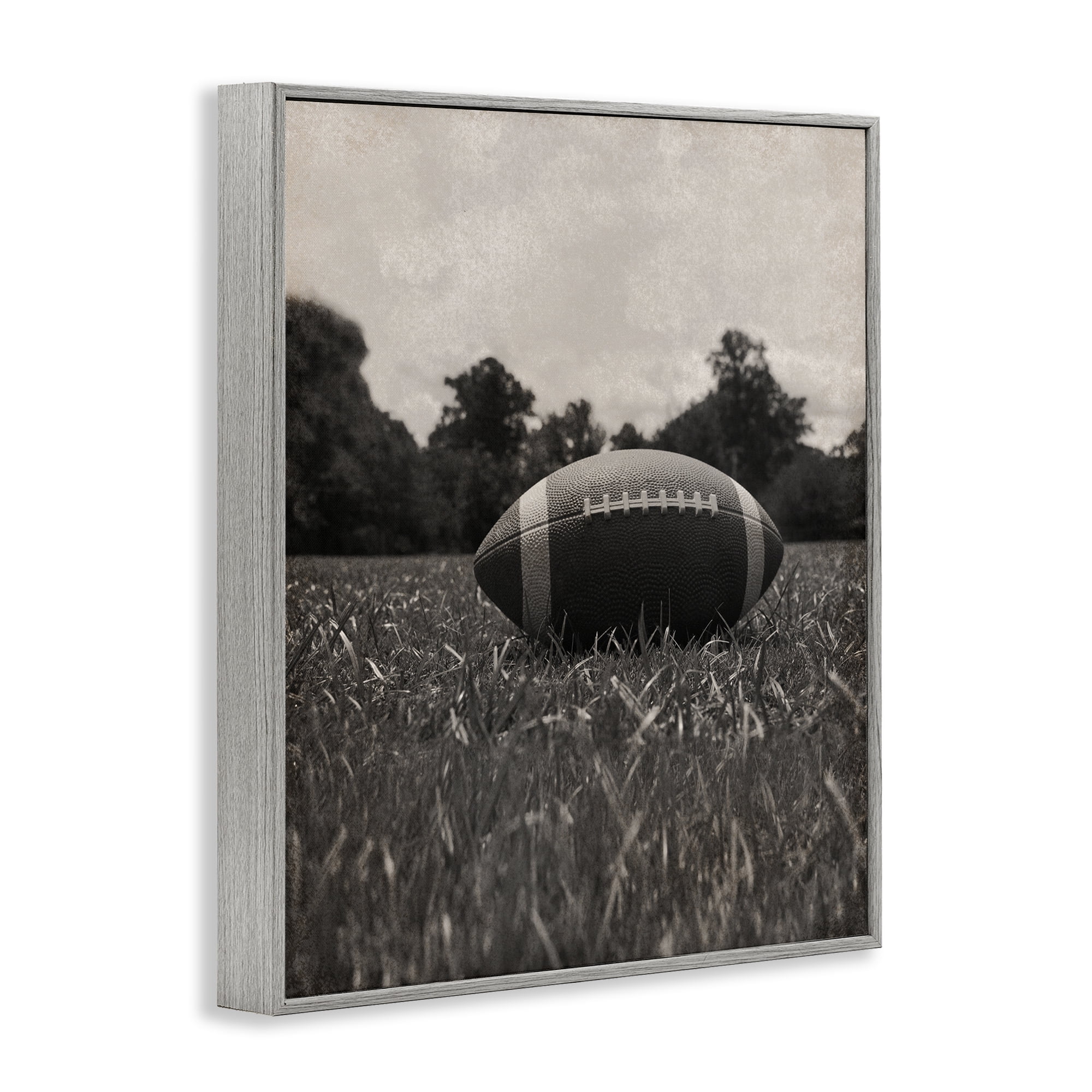 Stupell Industries Vintage Sports Football Gray Framed Giclee Art, design by Marcus Prime
