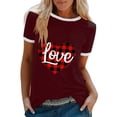 thumbnail image 1 of T-shirt Décontracté pour Femmes à Imprimé, Col Rond, Coupe Ample, Manches Courtes, Haut Blouse Chandail, 1 of 9