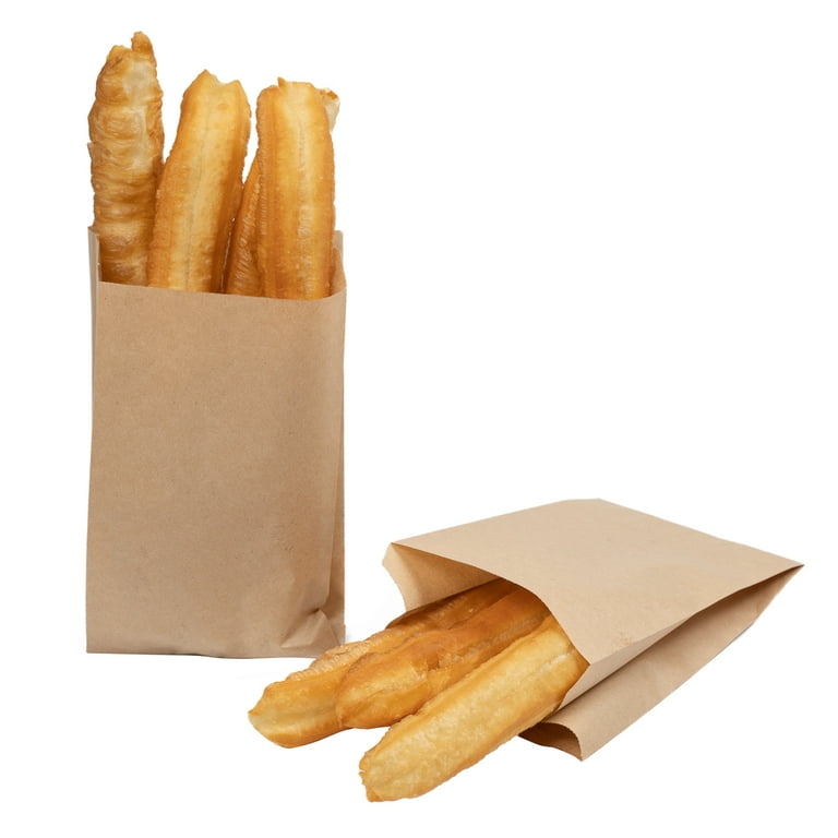 Bag Tek Kraft Paper French Fry/Snack Bag - 5 x 3 x 8 3/4 - 100 Count Box
